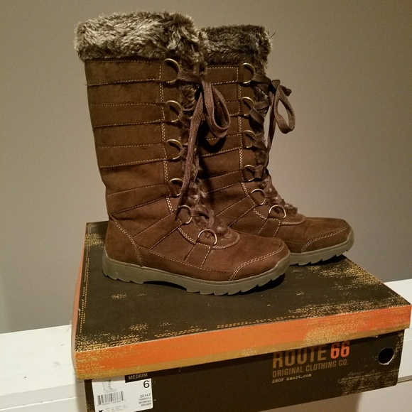 Route 66 Shoes - Route 66 brown suede lace up boots.